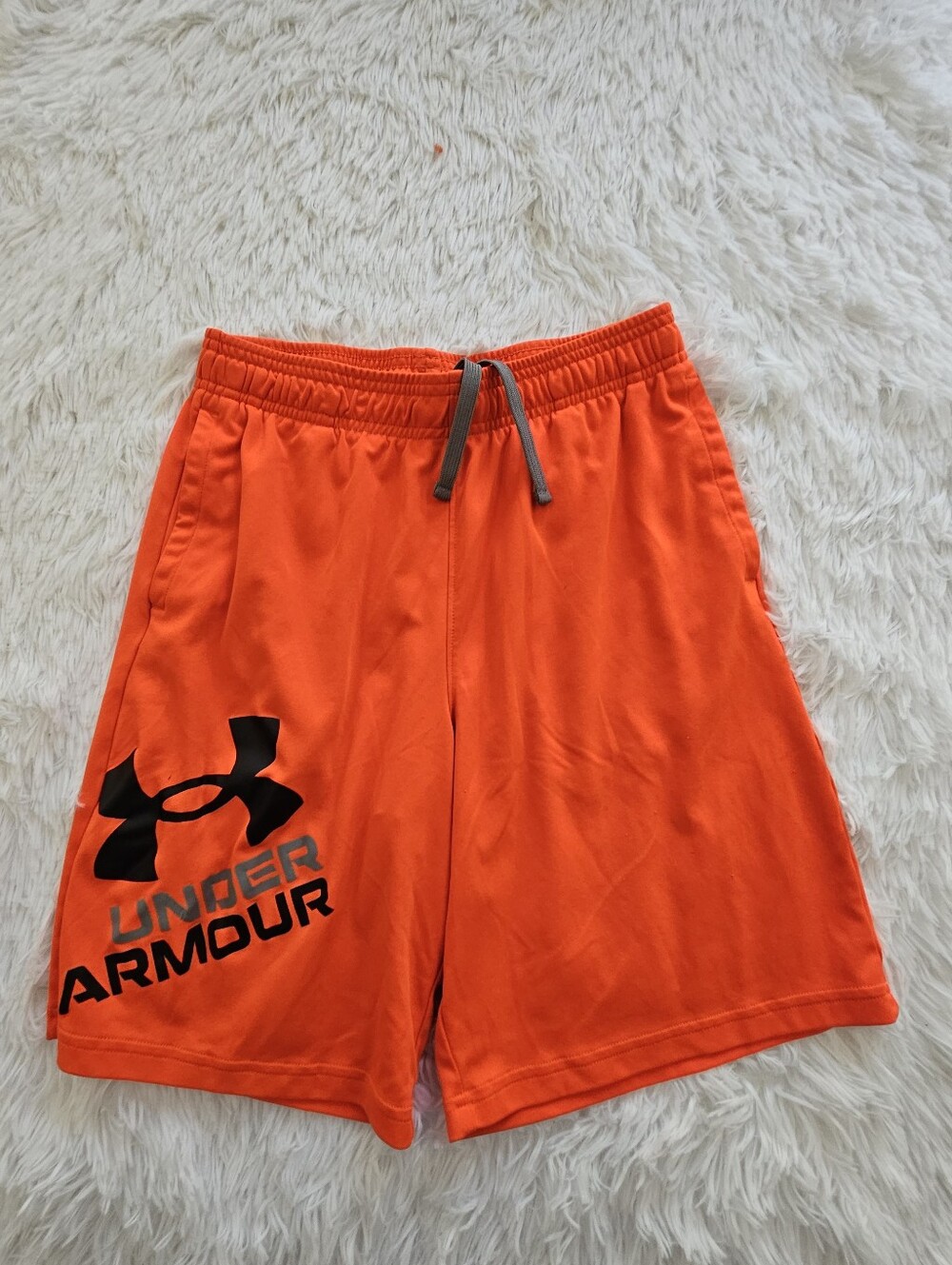 YL Athletic Shorts Under Armour Drawstring Orange